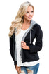Sexy Contrast Hooded Black Hiking Jacket